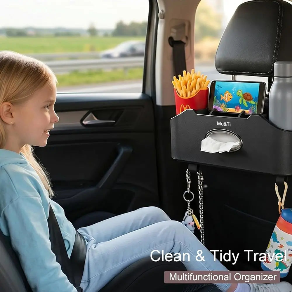 Multifunctional Car Organizer With Cup Holders And Phone Stand