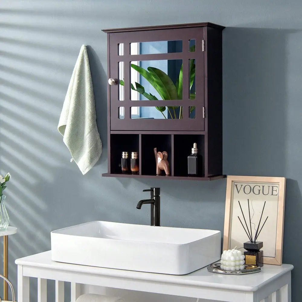 XMSJ Mirrored Medicine Cabinet Wall Mounted With Adjustable Shelf