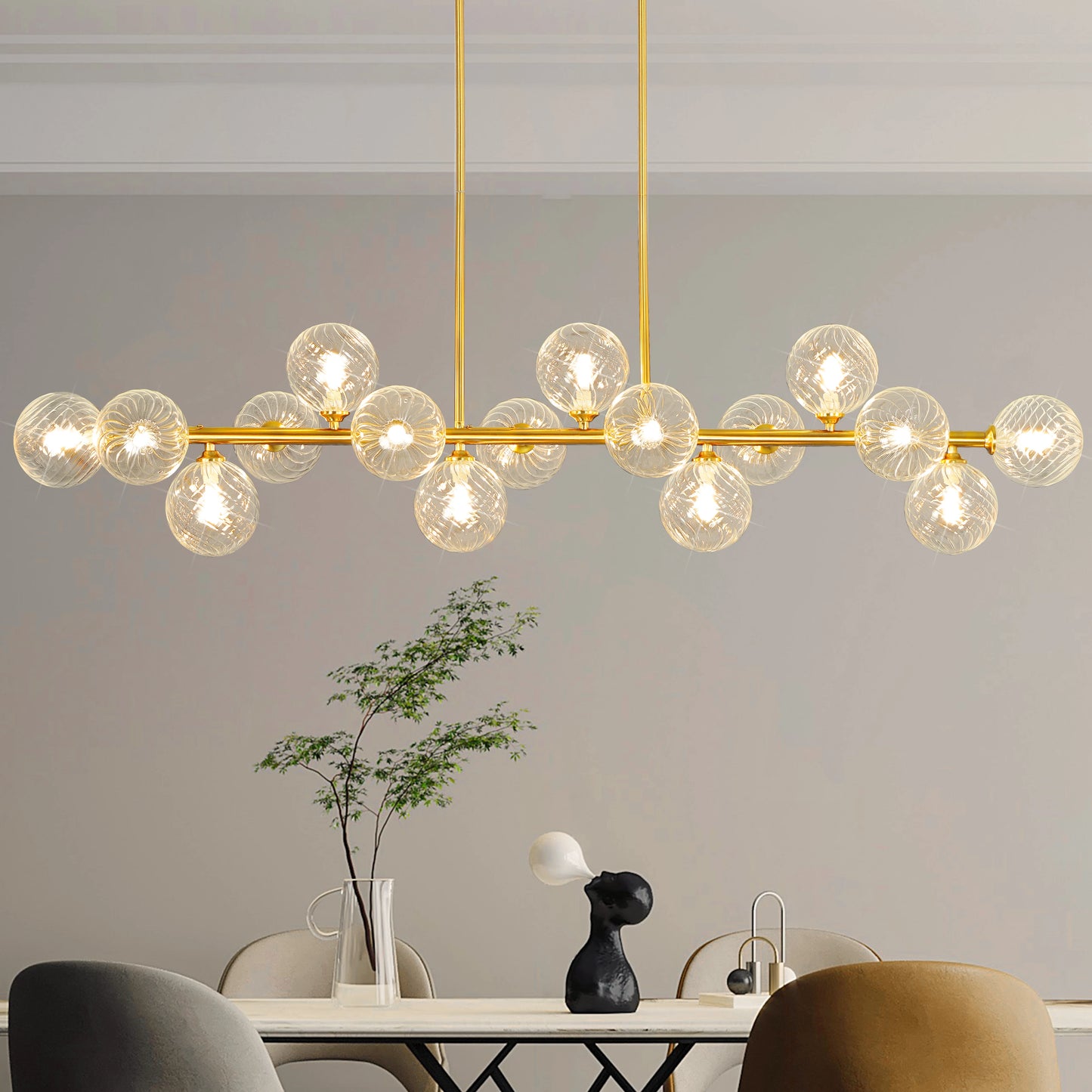 Mid Century Modern Sixteen Light Sputnik Chandelier For Dining Room
