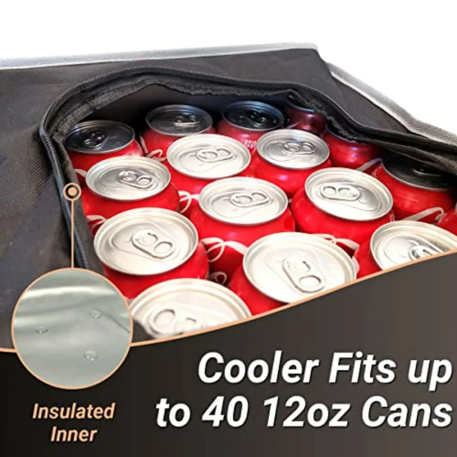 Car Trunk Organizer With Insulated Cooler And Foldable Dual Compartments