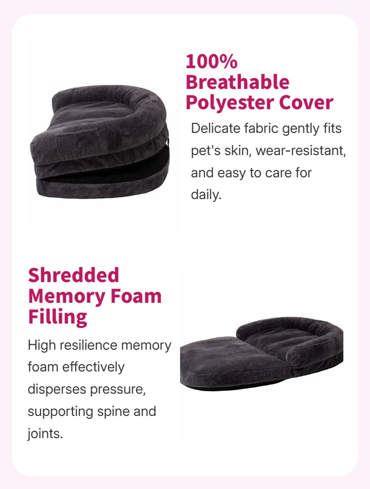 Dual-Use Foldable Pet Bed Cuddler For Owners And Pets