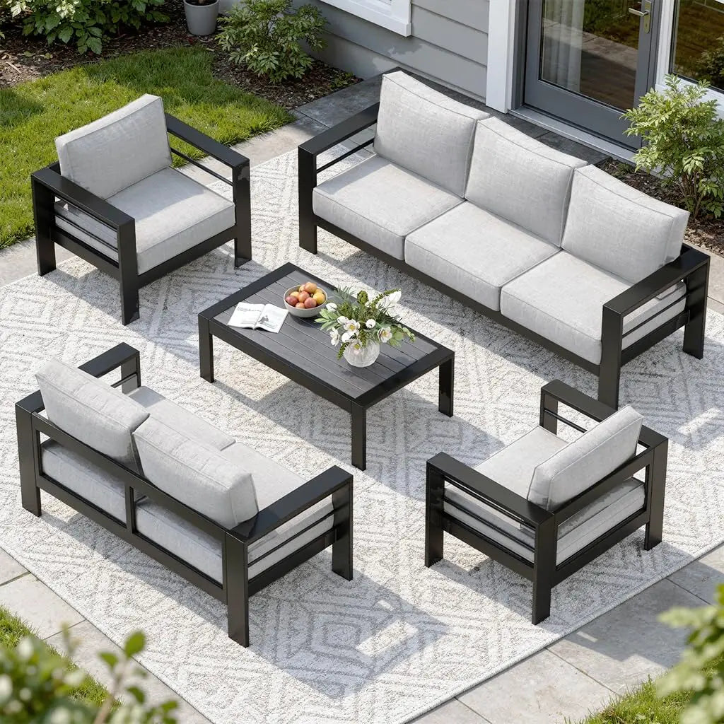 XIAOLANG Aluminum Patio Furniture Set for All Weather