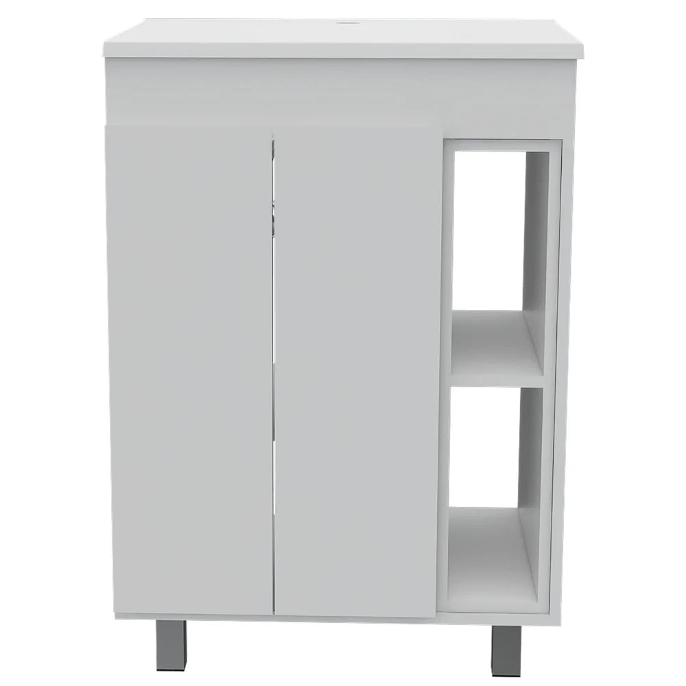Free Standing Vanity And Linen Cabinet Bathroom Set For Modern Homes