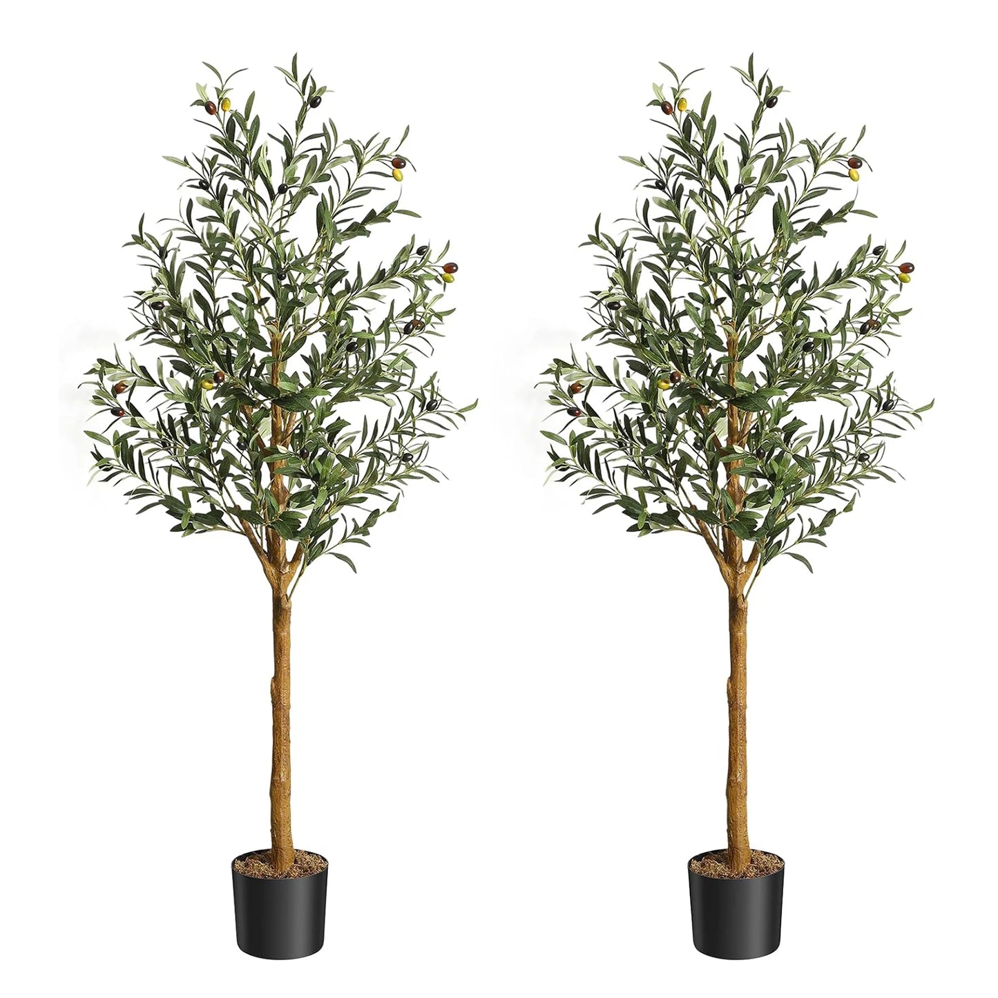HiMISS CN Artificial Olive Tree Two Pack Realistic Decor