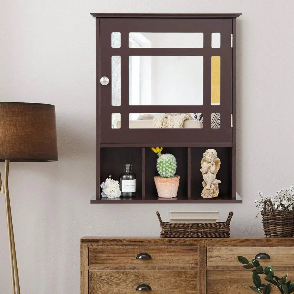 XMSJ Mirrored Medicine Cabinet Wall Mounted With Adjustable Shelf