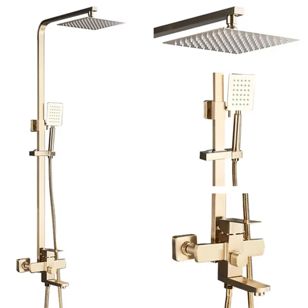 Shinesia Luxury Wall Mounted Shower Faucet Set With Swivel Spout