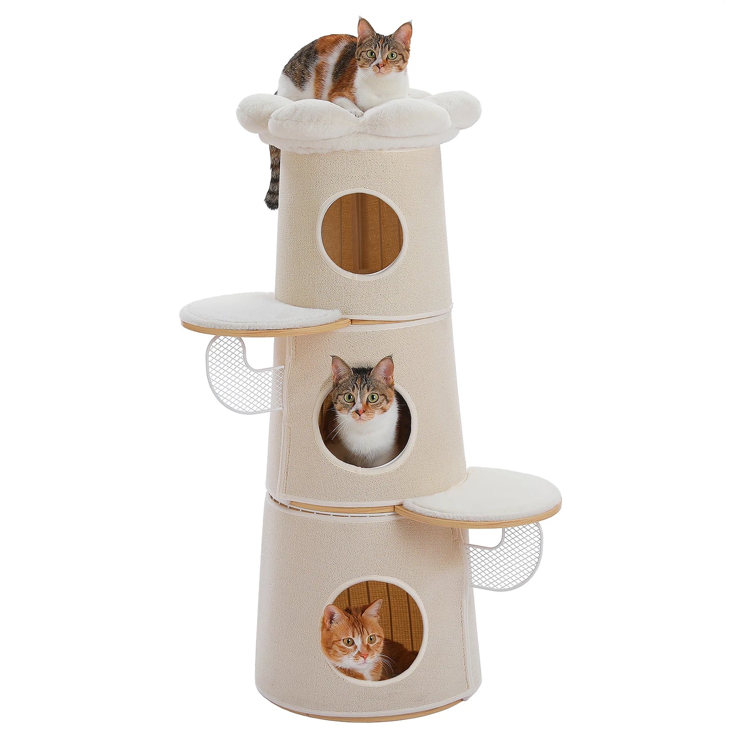 PAWZ Road Modern Cat Tree With Condos Multi Level Indoor Cat Furniture
