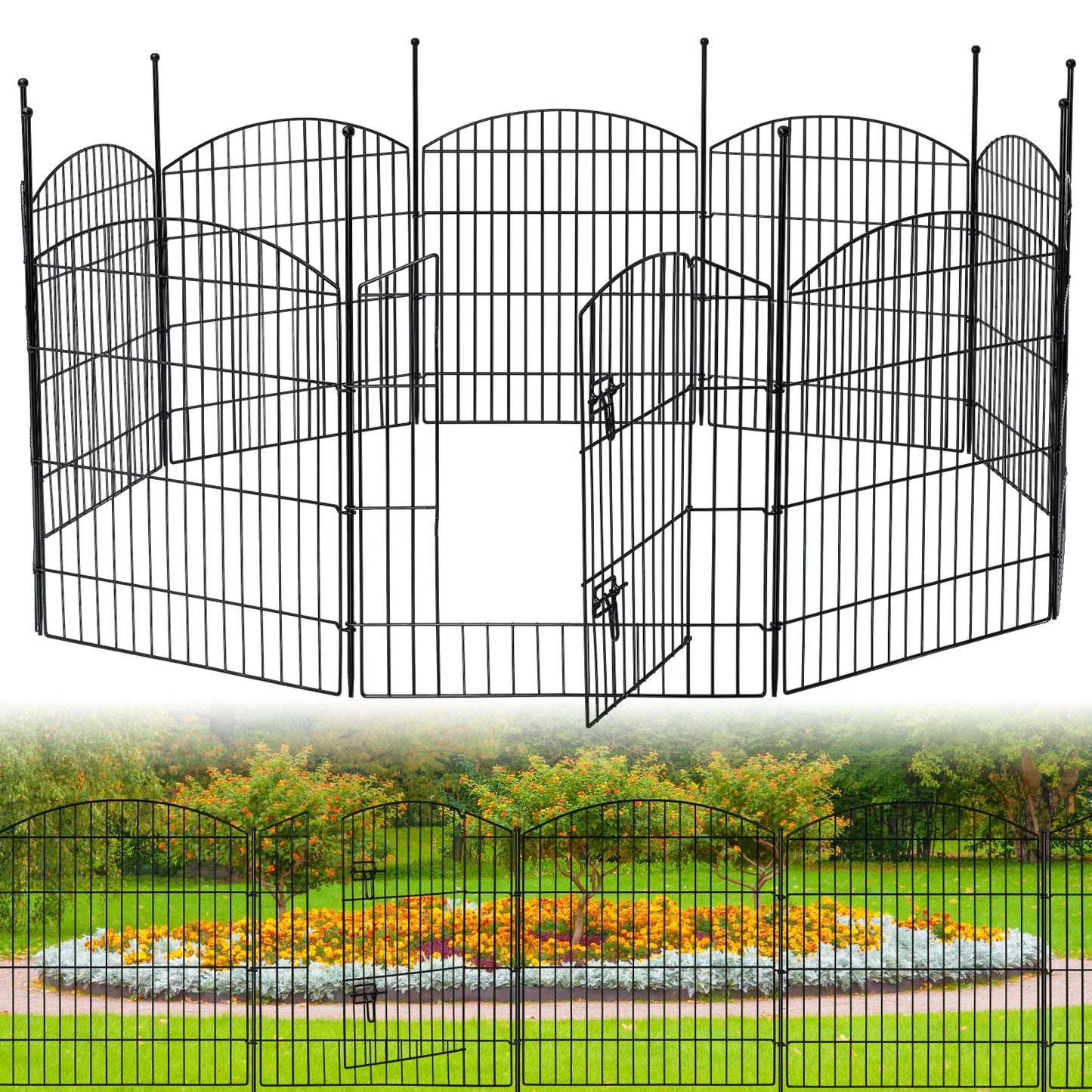 Decorative Garden Fence With Gate For Outdoor Use Durable