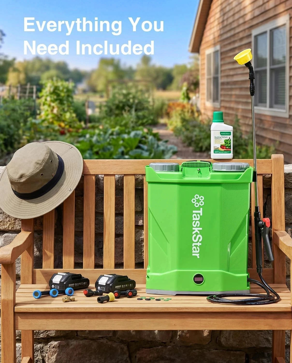 Taskstar 16L Battery Powered Electric Knapsack Sprayer With Wand