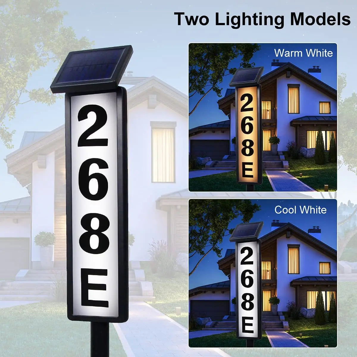 Solar Powered Outdoor Door Sign Lawn Lights Automatic Night Illumination