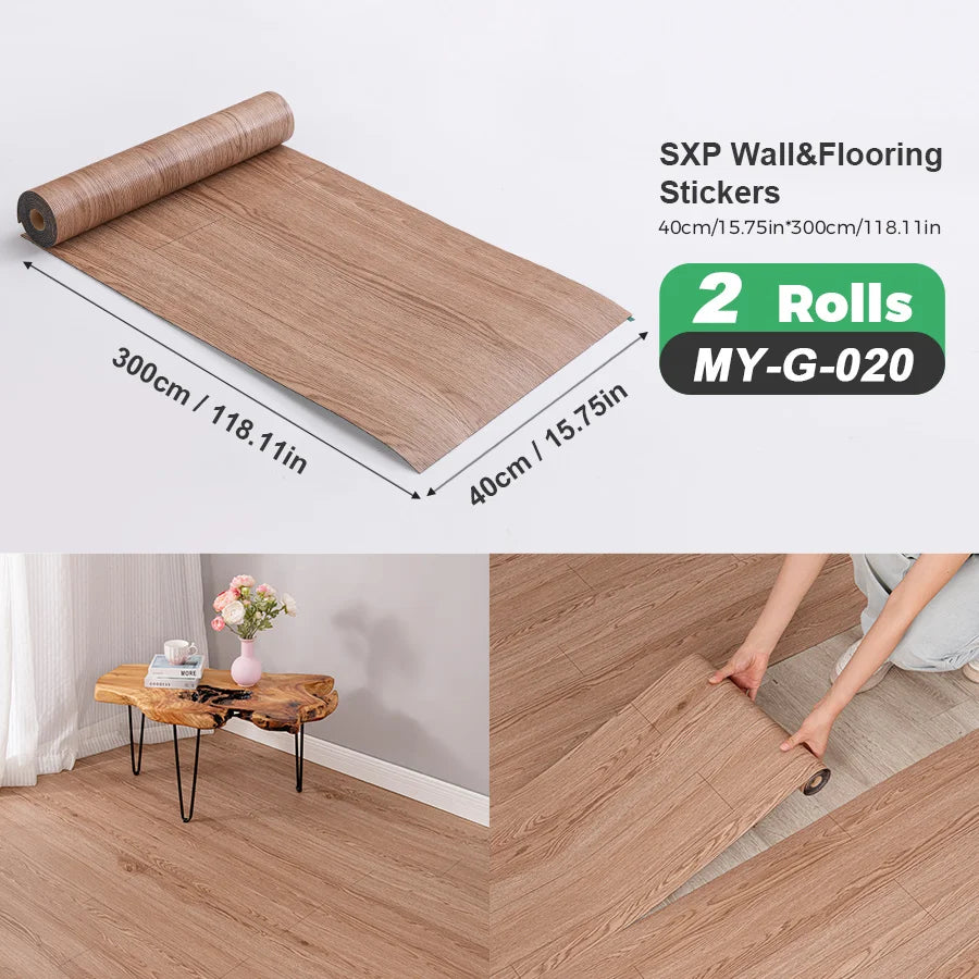 Self-Adhesive Wall and Floor Sticker Wood Grain Marble Design Wallpaper
