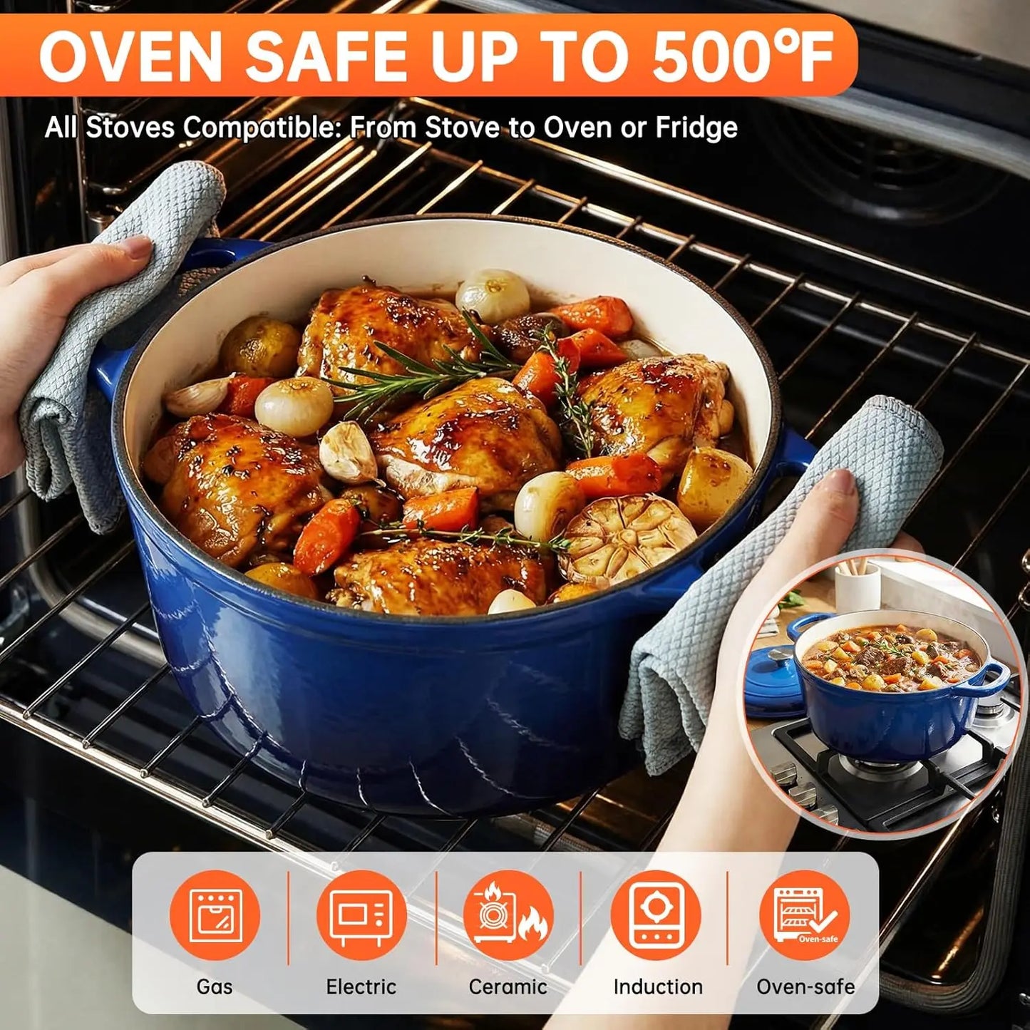 Nonstick Enameled Cast Iron Cookware Set For Induction Cooking