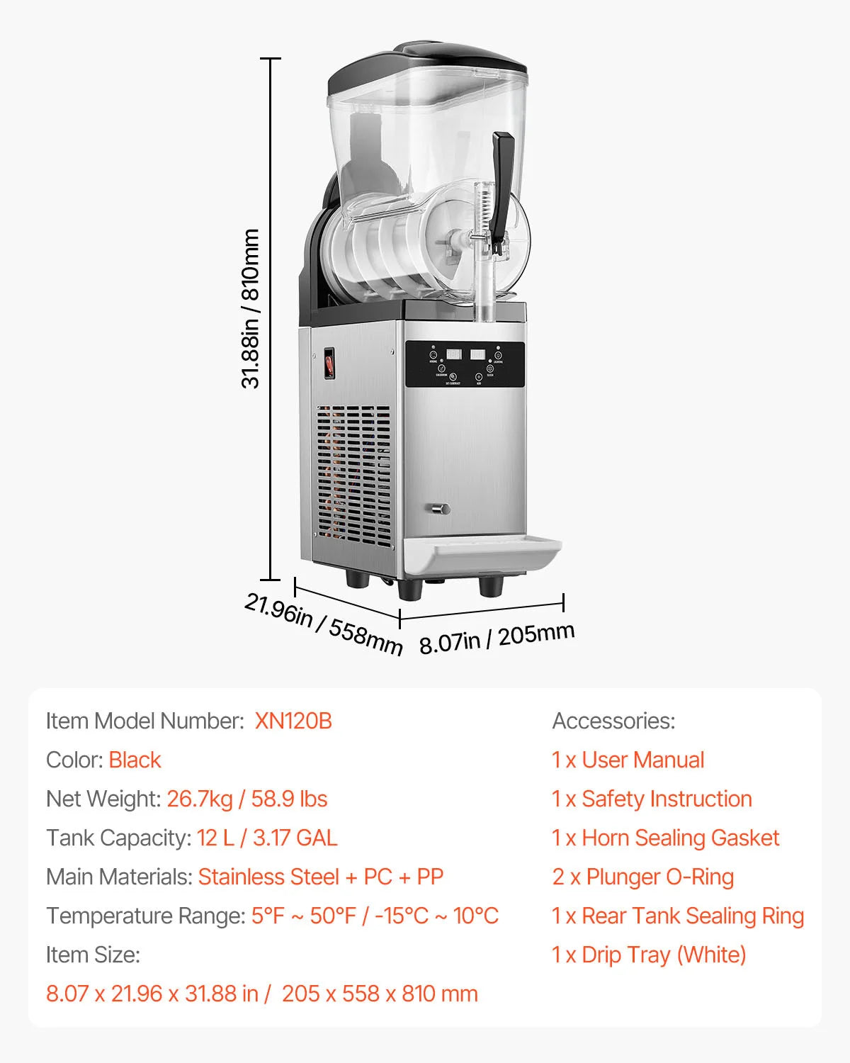 VEVOR Commercial Slushy Machine Dual Tank For Margaritas And Smoothies