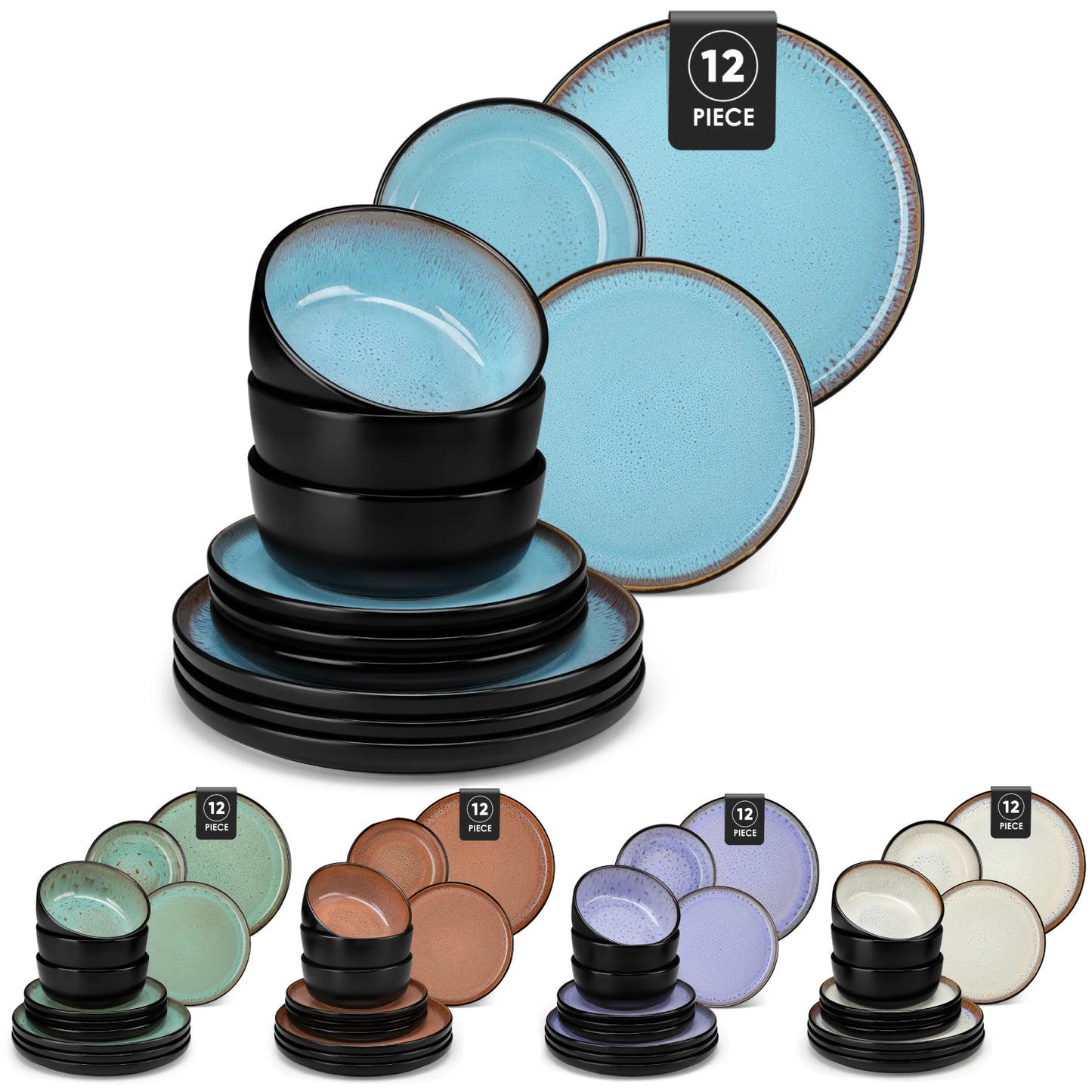 MALACASA Ceramic Dinnerware Set Stoneware Collection