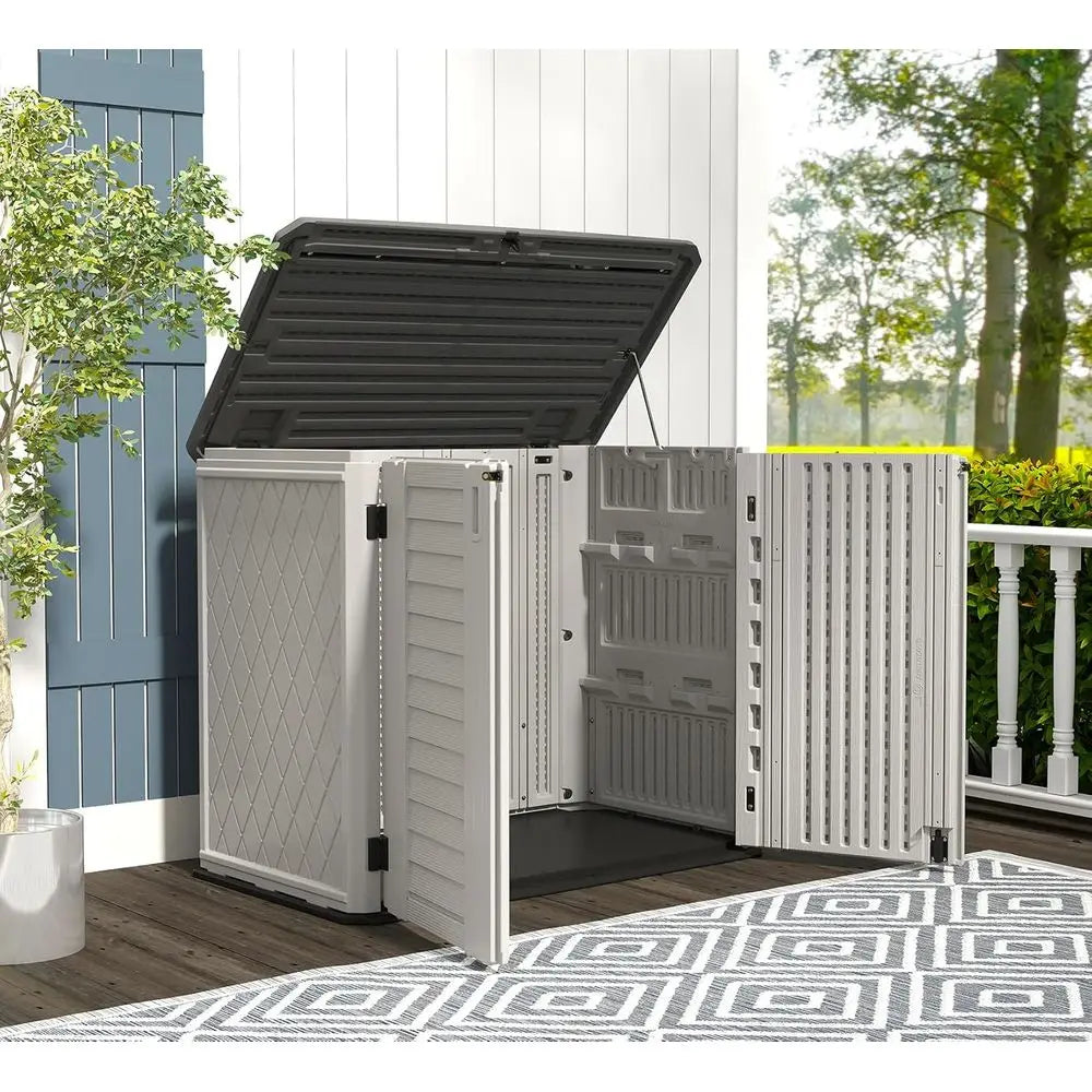 Weather Resistant Outdoor Storage Cabinet For Patio Garden Lawn Mower