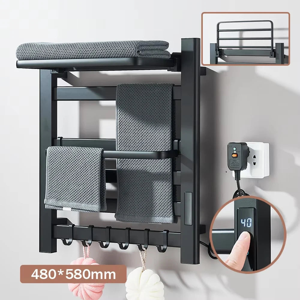 Onyzpily Electric Heated Towel Rack With Digital Touch Thermostat