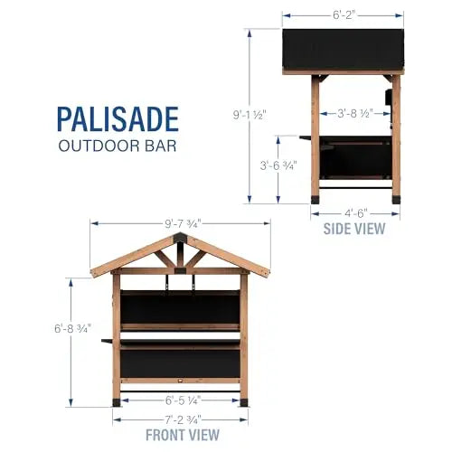 Cedar Bar With Steel Roof Shelving Snow Load Resistant Patio