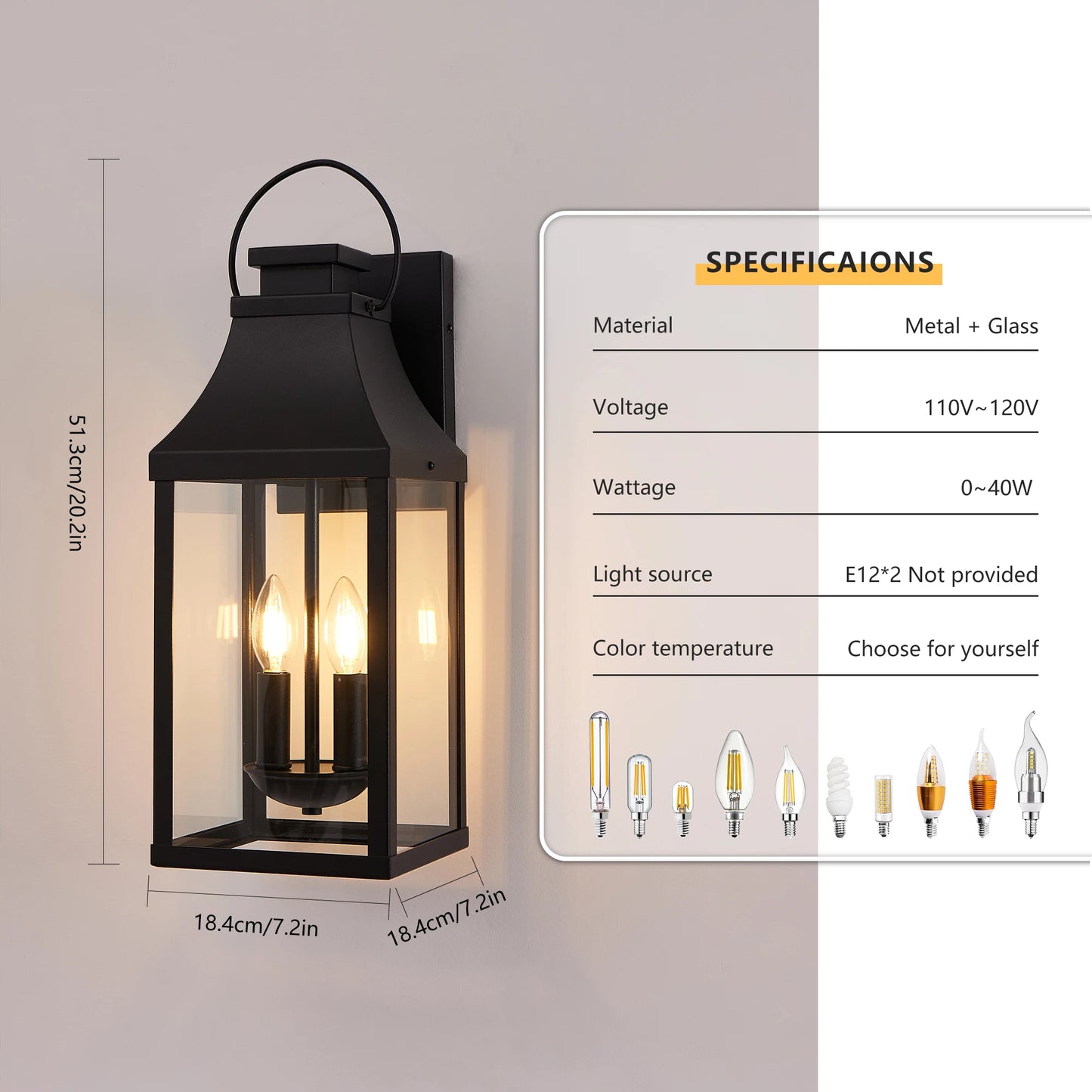ARLGSITE Outdoor Wall Sconce Weather Resistant Exterior Light