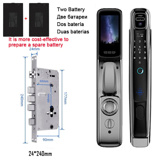 YKESDL WiFi Tuya Face Recognition Smart Door Lock With Camera
