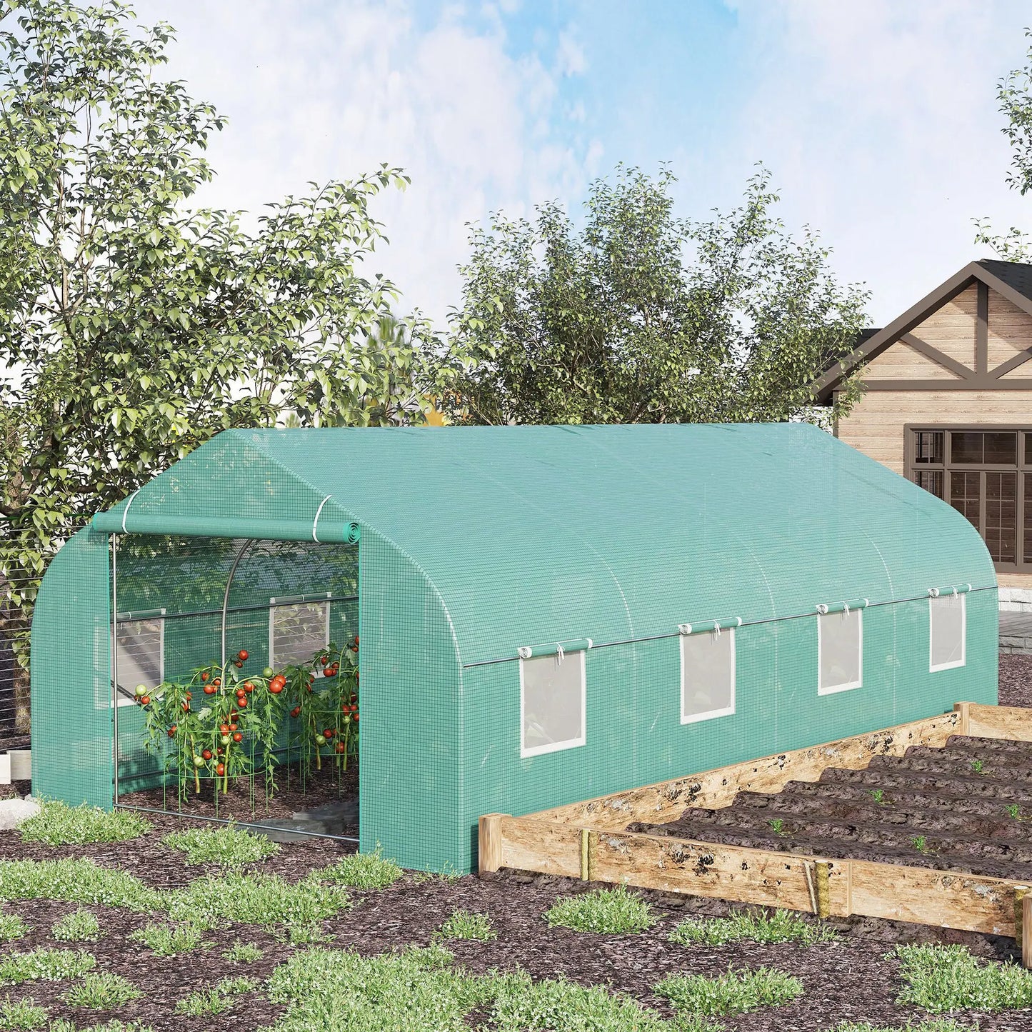 Outsunny Walk In Greenhouse Garden Shelter For Plants