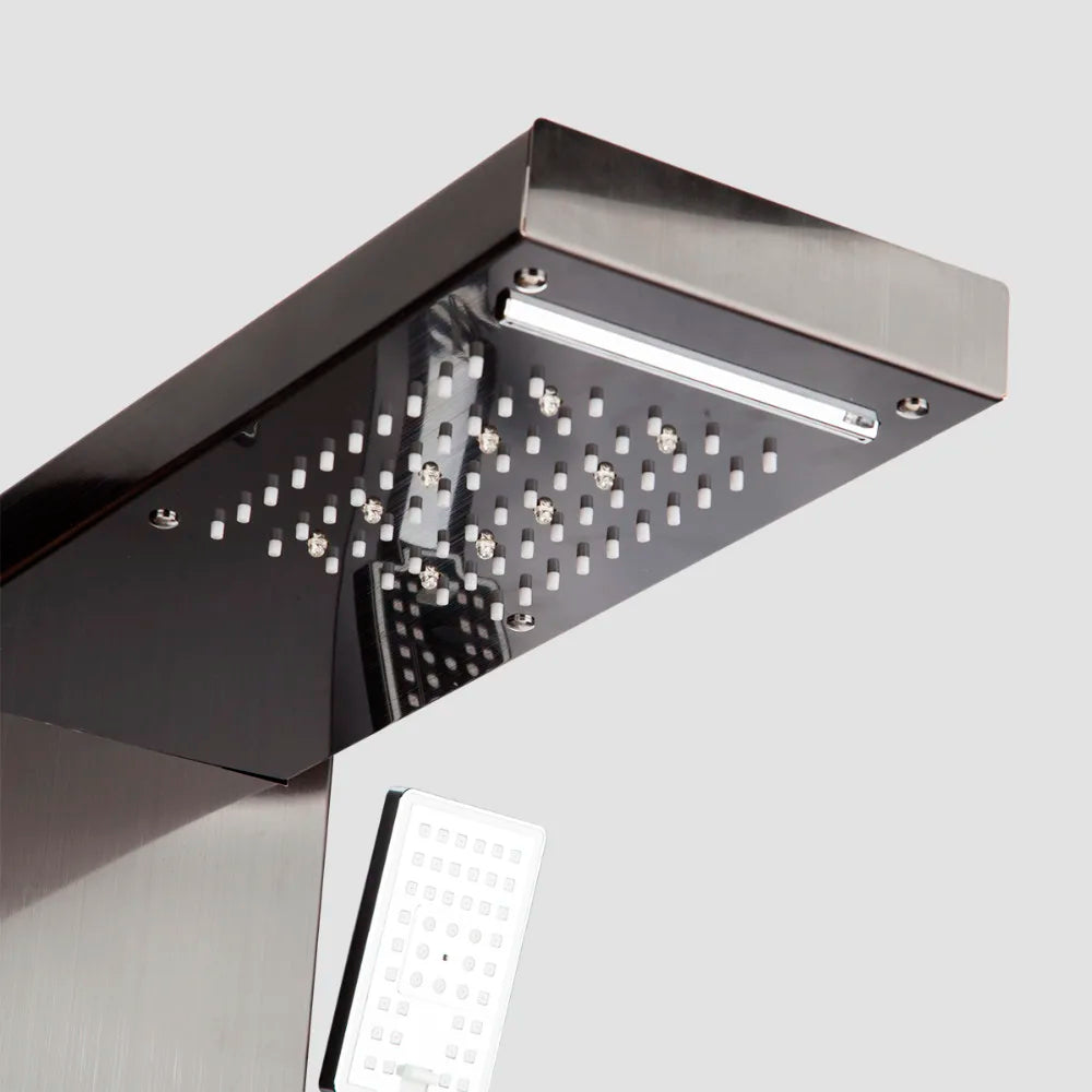 MEKKHALA LED Shower Panel With Rainfall Body Jets Digital Display