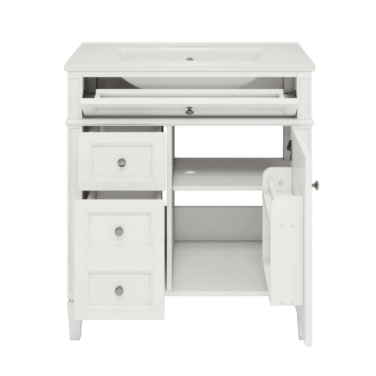 Modern Bathroom Vanity With Sink Freestanding Cabinet With Drawers