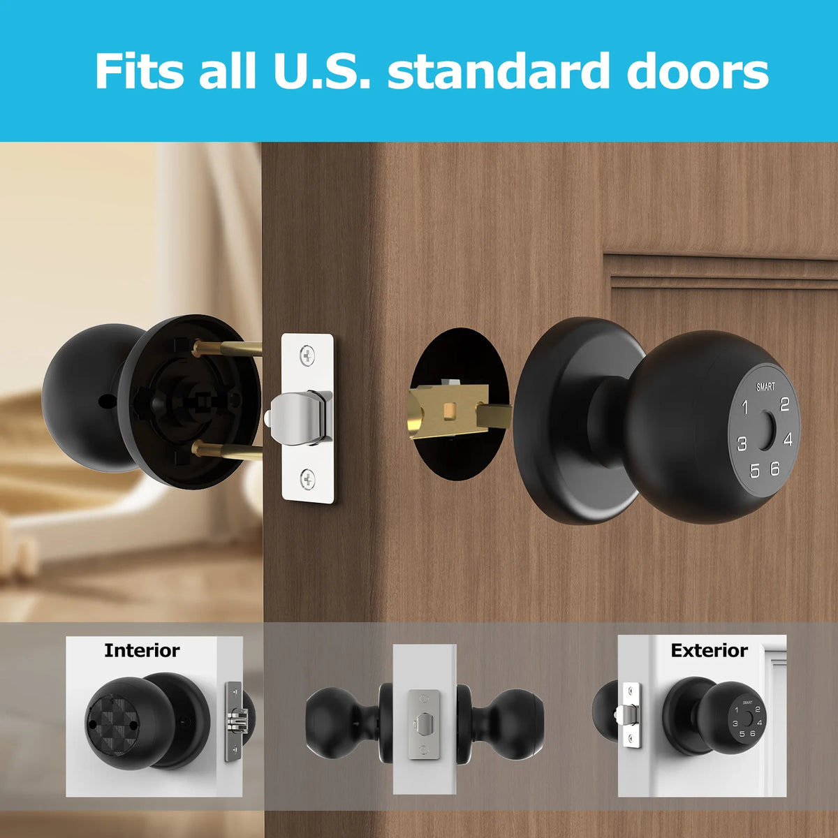 Viladepot Smart Fingerprint Door Lock With Bluetooth App And Keypad