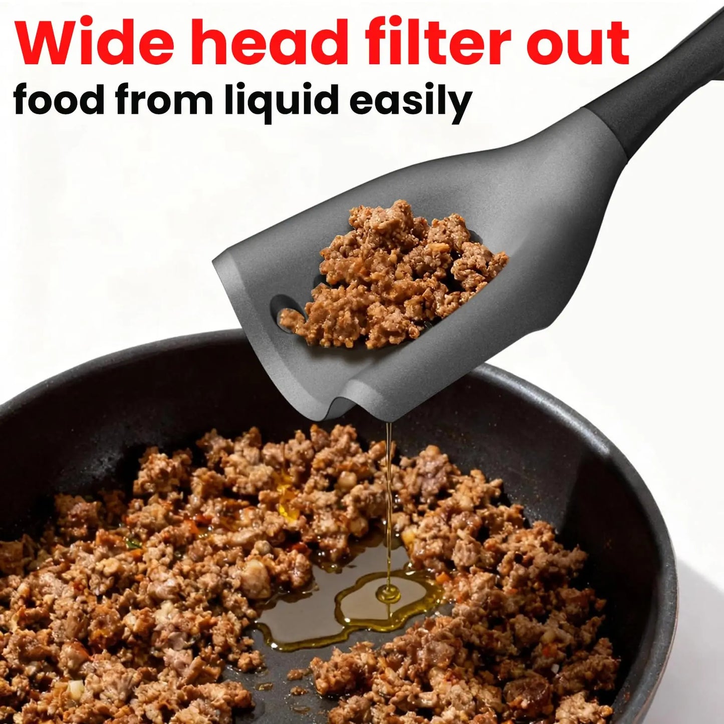 Silicone Meat Chopper Spatula 2 In 1 Nonstick Kitchen Tool