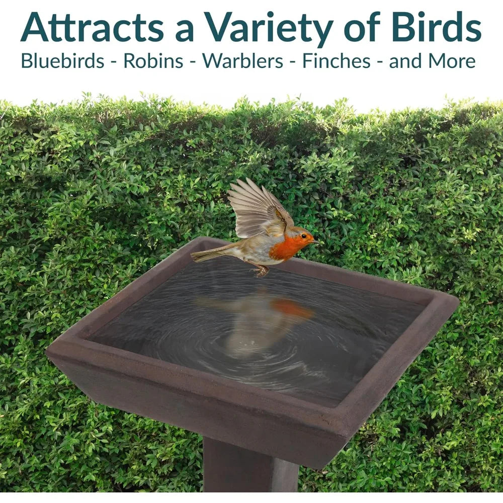 Concrete Bird Bath For Outdoors Square Garden With GFRC Construction