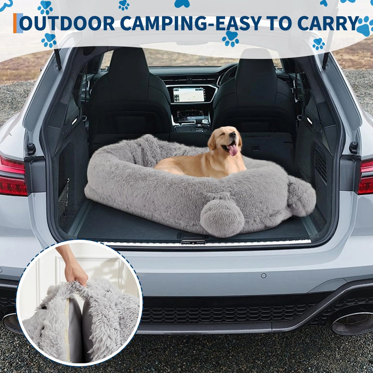 HiMISS Human Dog Bed With Pockets And Removable Cover