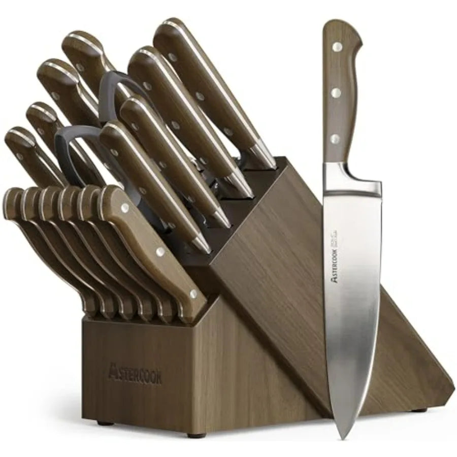 Forged Stainless Steel Knife Set With Full Tang Ergonomic Handles