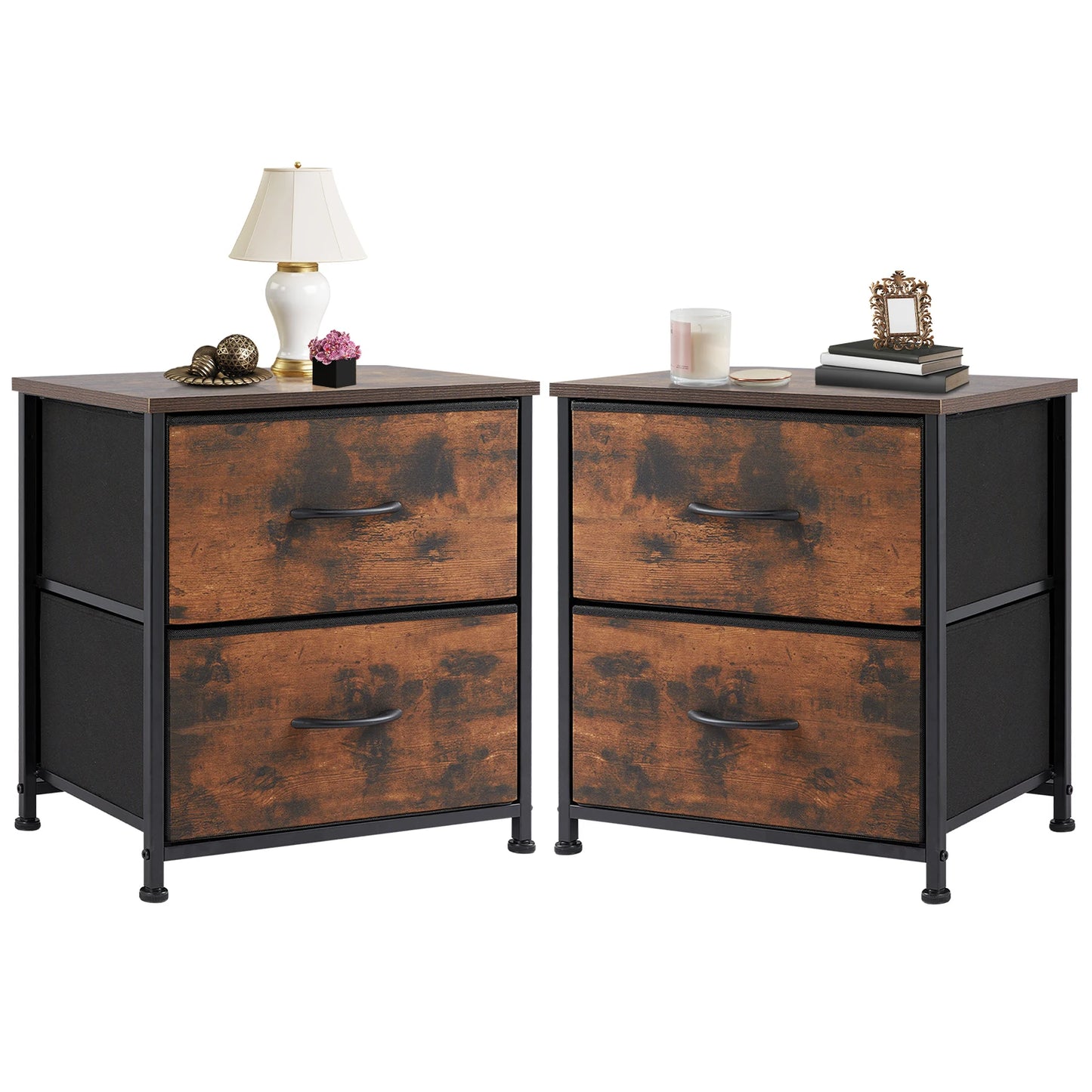 JHK Modern Nightstand With Storage Drawers Bedroom Furniture