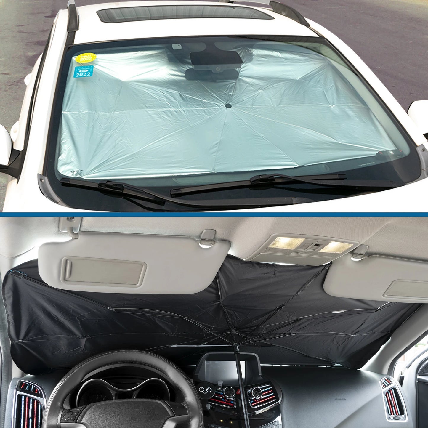 XUKEY Foldable Car Windshield Sun Shade Umbrella UV Cover