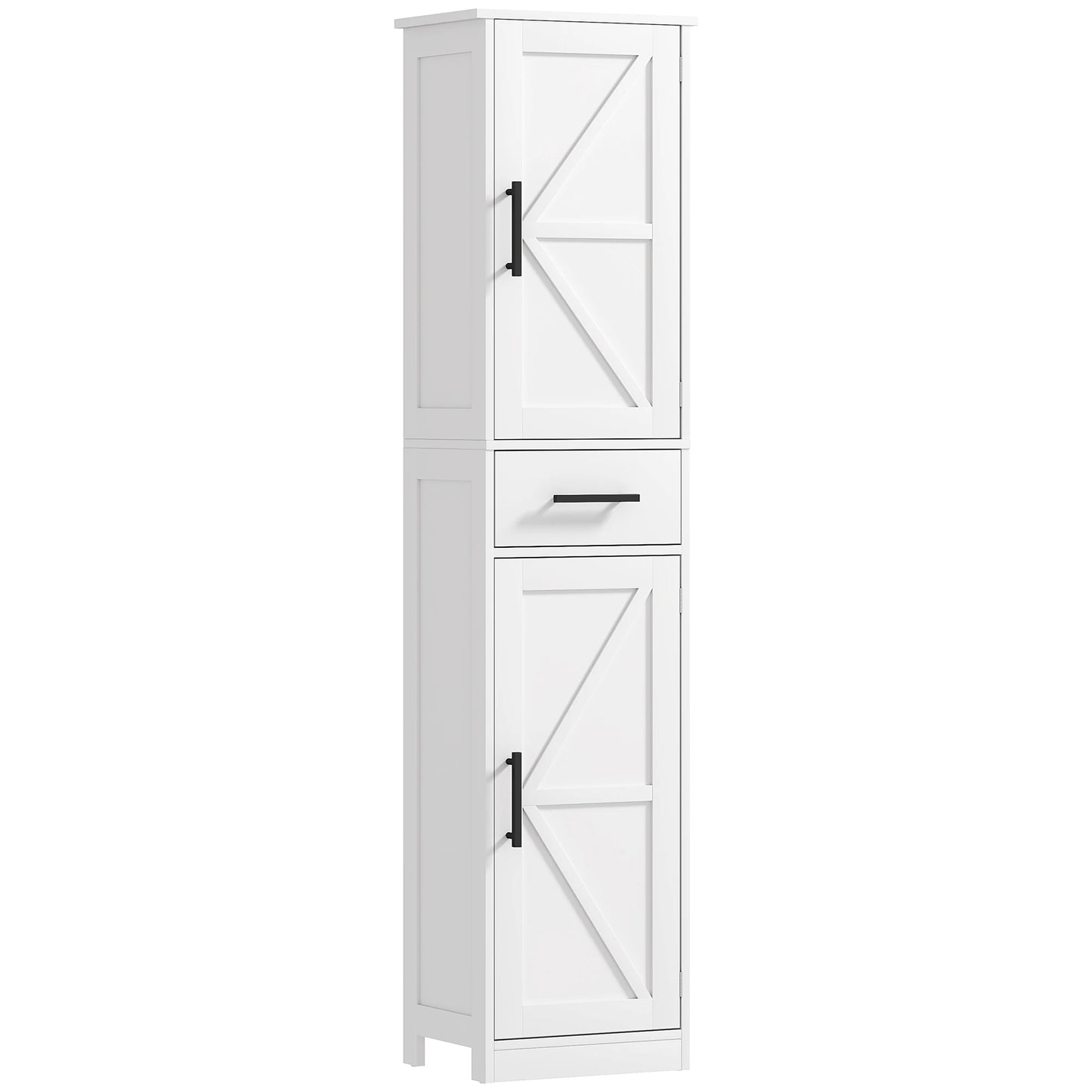 HOMCOM Farmhouse Bathroom Storage Cabinet With Drawer Barn Doors