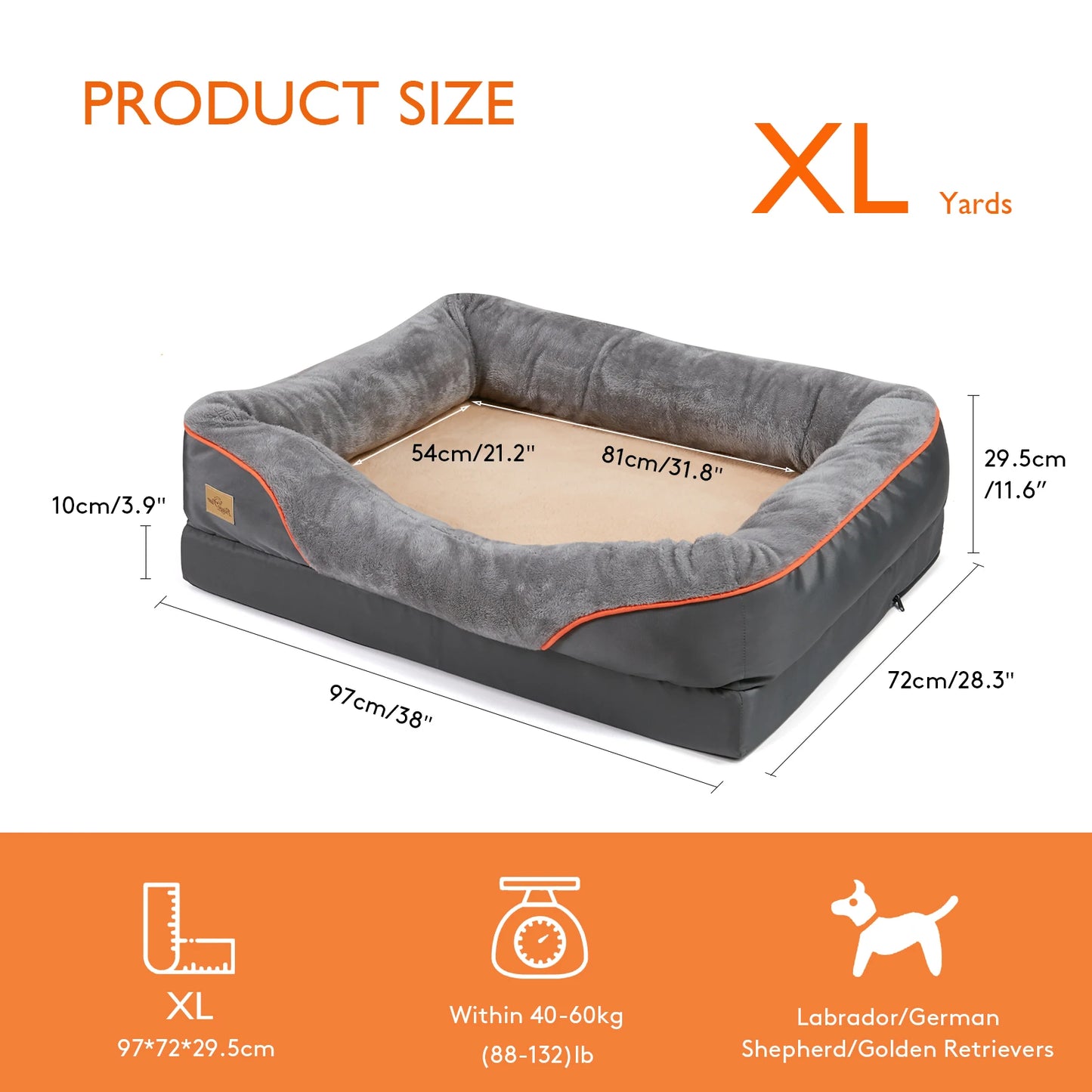 BINGOPAW Dog Bed With Anti Allergy Removable Washable Cover