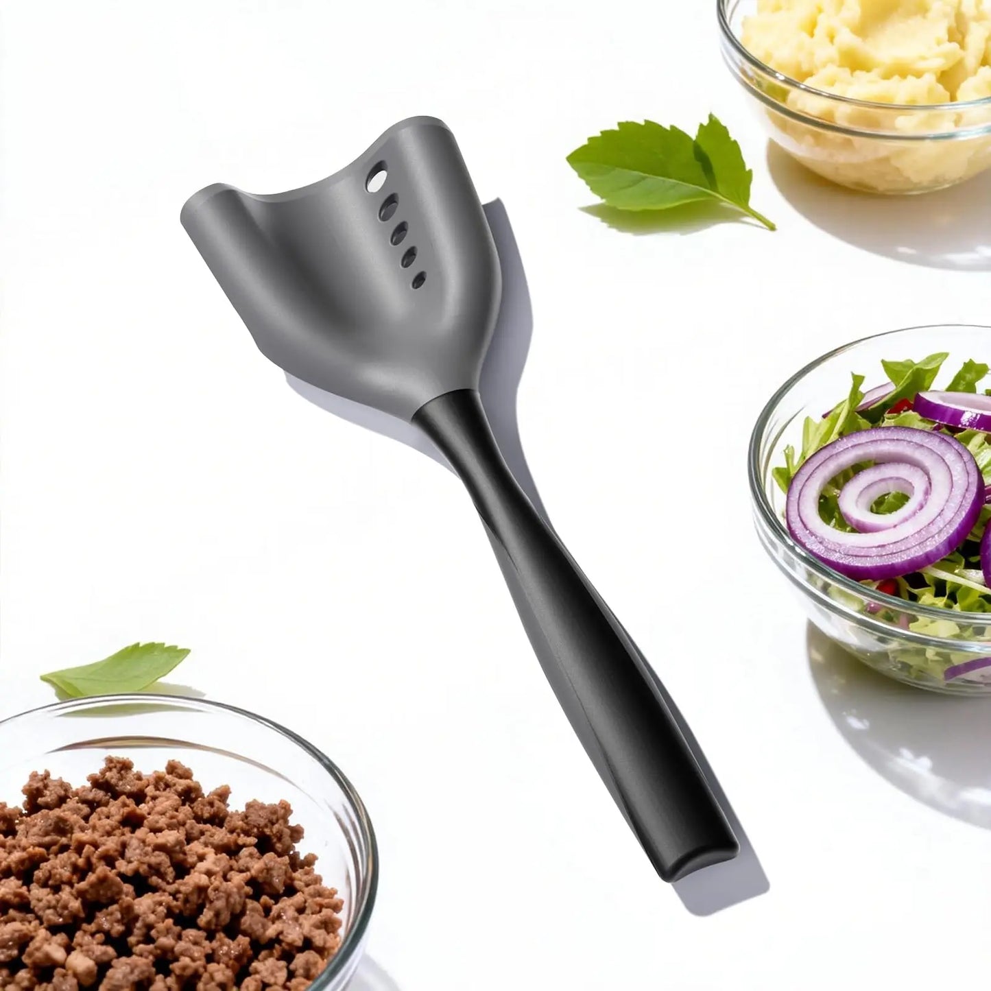 Silicone Meat Chopper Spatula 2 In 1 Nonstick Kitchen Tool