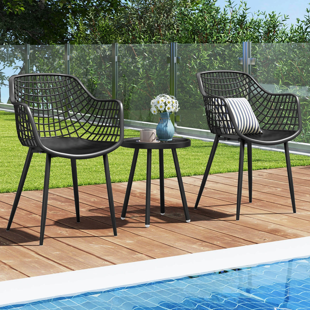 HOMASIS All Weather Patio Bistro Table and Chair Set of Two
