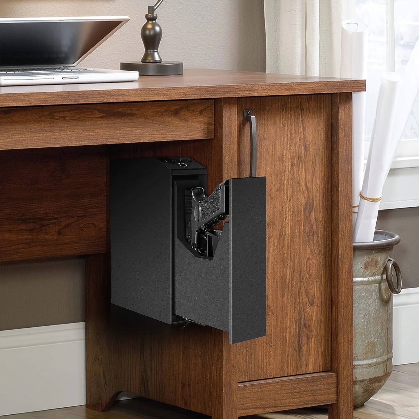 Biometric Gun Safe With Auto Sliding Door And Fingerprint Access