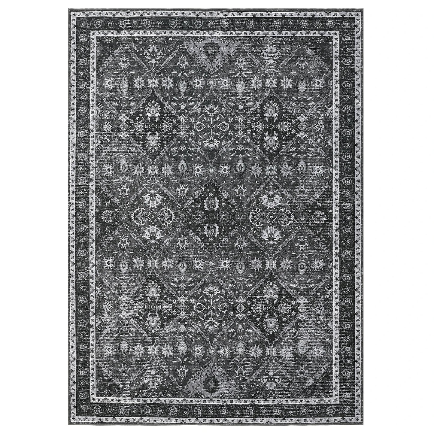 Moroccan Trellis Rug Non Slip Machine Washable Stain Resistant