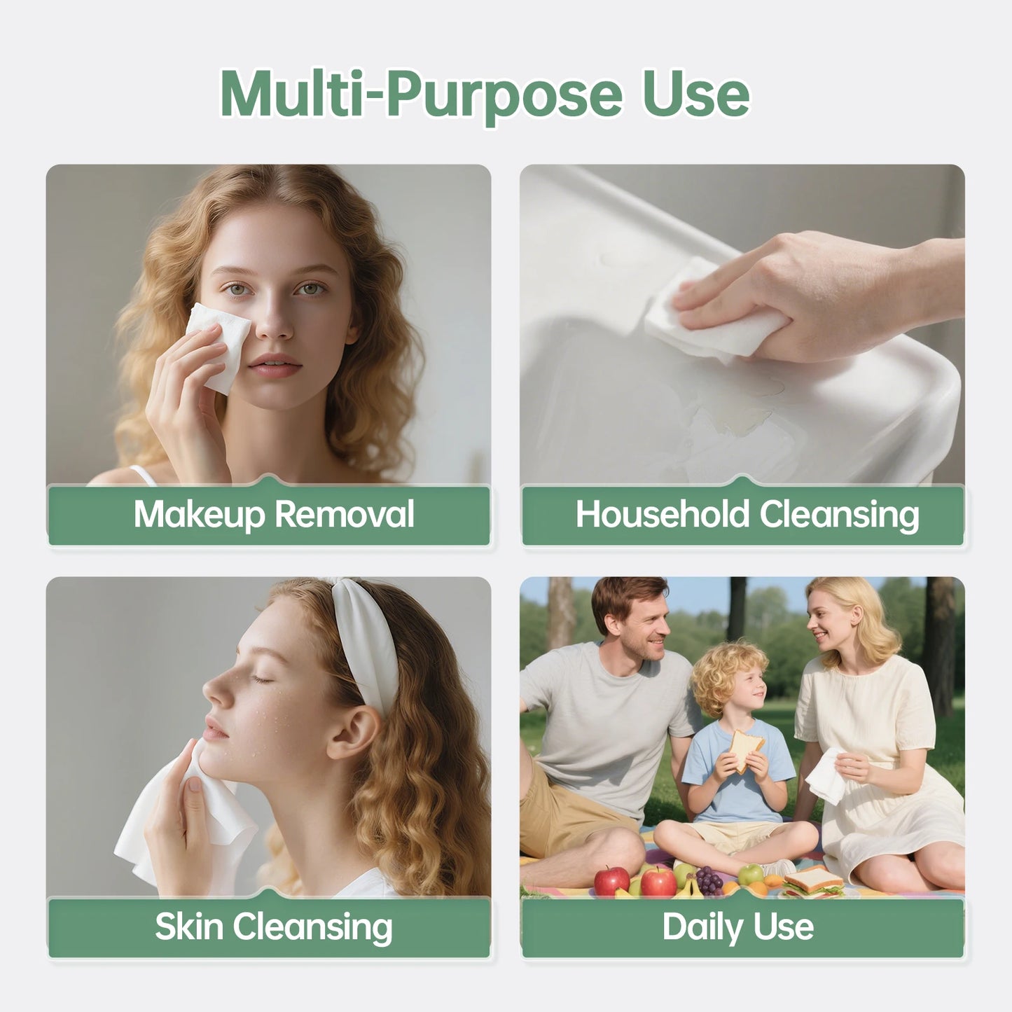 Ultra Soft Disposable Facial Towels Plant Based 50 Count