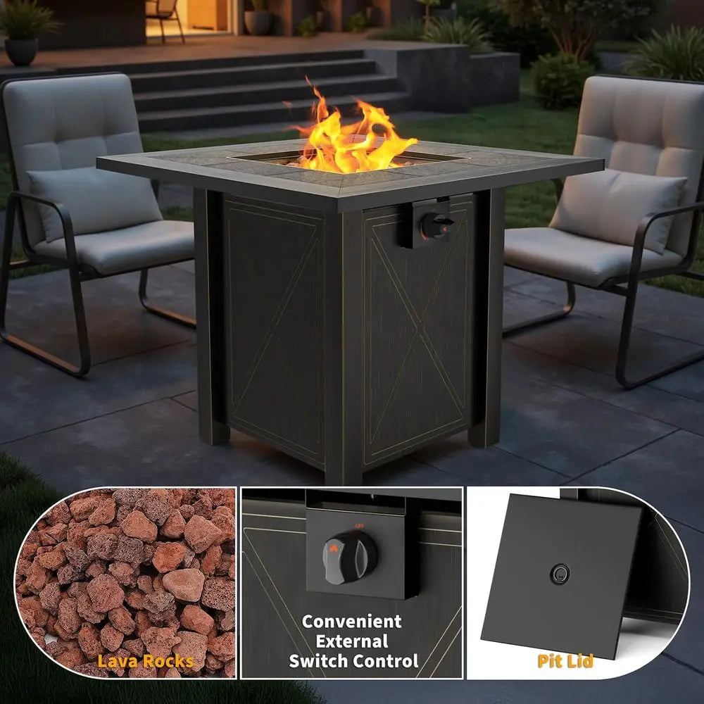 Premium Ceramic Tabletop Propane Fire Pit 50,000 BTU