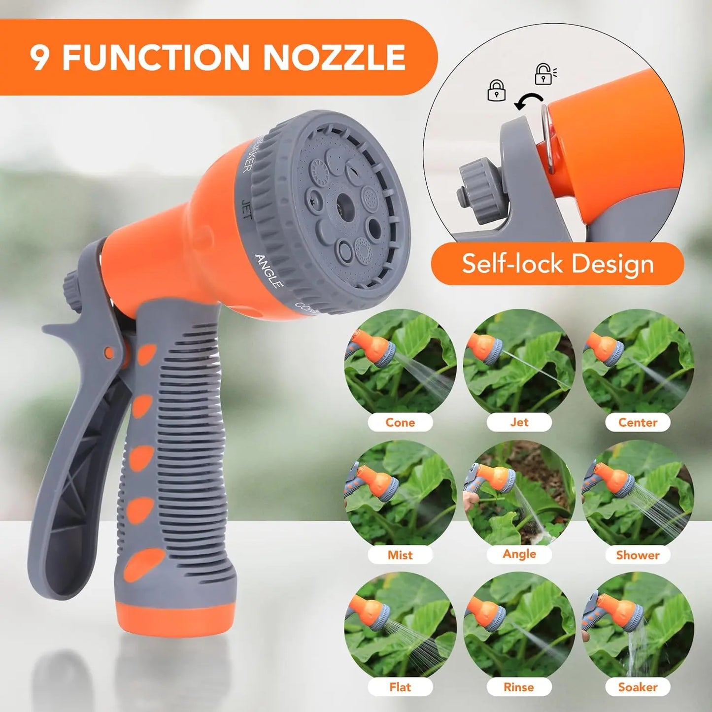TWISTER.CK Retractable Garden Hose Reel With 9-Function Sprayer