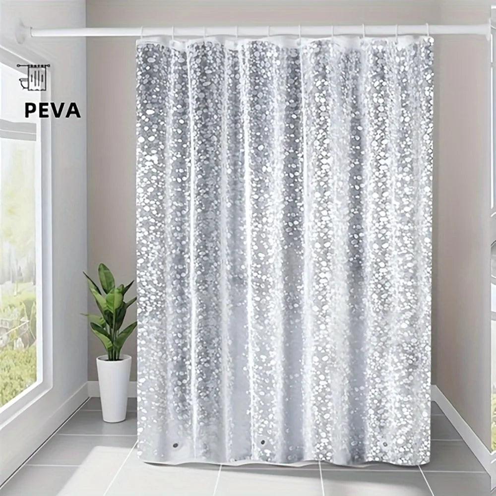 Pebble Pattern Heavy-Duty Shower Curtain Liner With Magnets PEVA