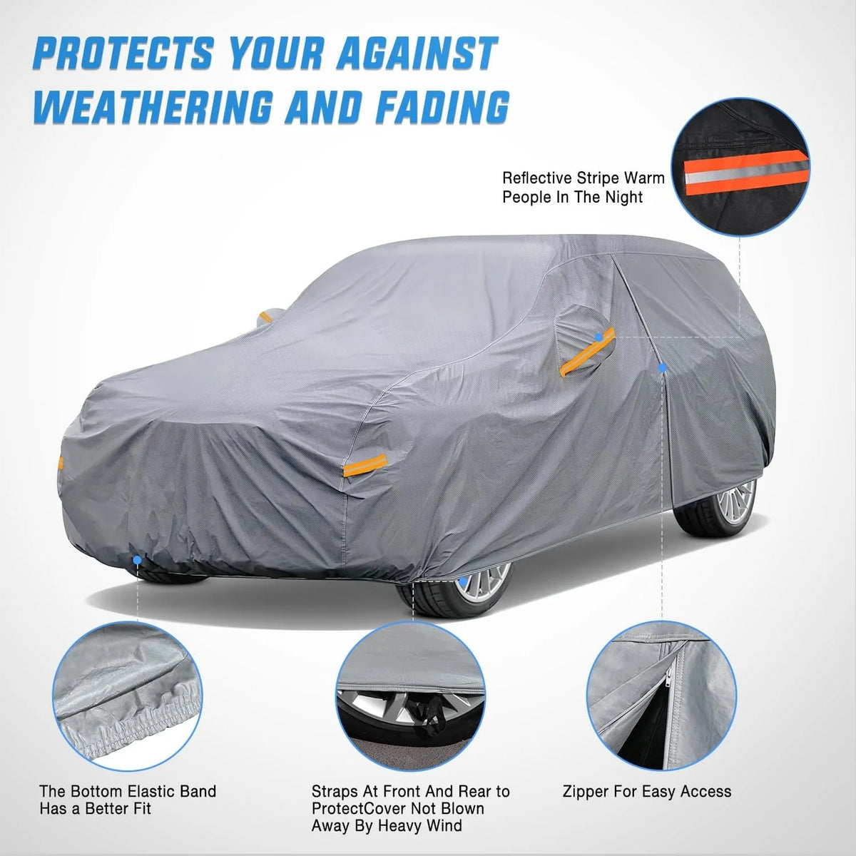 Nilight Waterproof All Weather Car Cover For Cars And Trucks