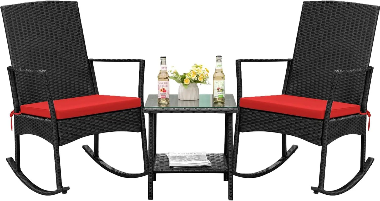 Flamaker Outdoor Furniture Rocking Chair Set For Patio Garden