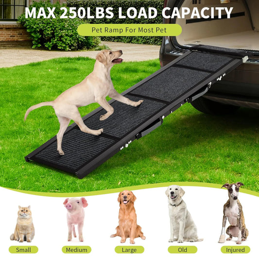 HiMiss Upgraded Folding Pet Car Ramp With Non Slip Surface