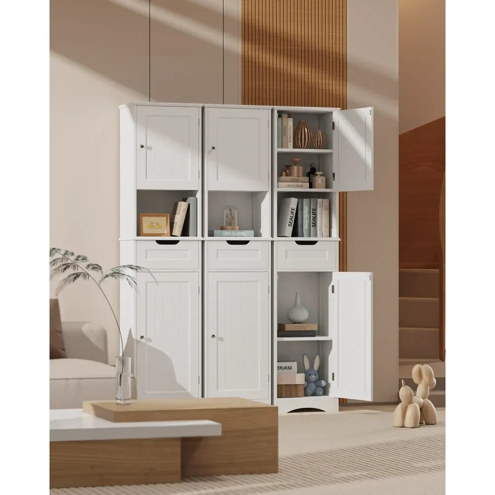 XMSJ Freestanding Bathroom Storage Cabinet Linen Tower