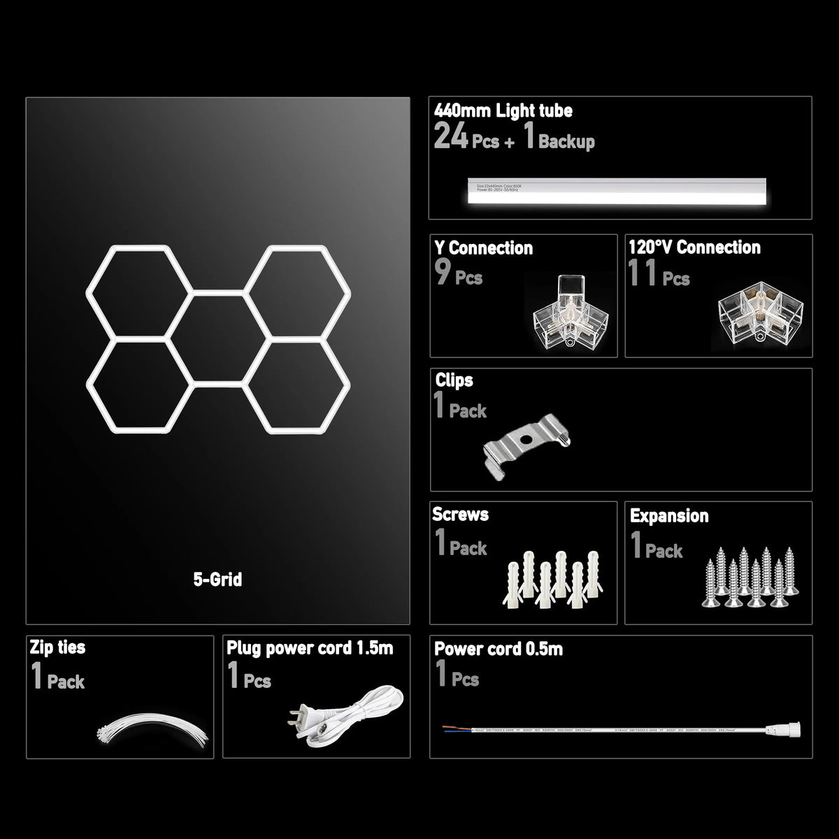 LED Hexagon Garage Ceiling Light For Auto Detailing Workshops