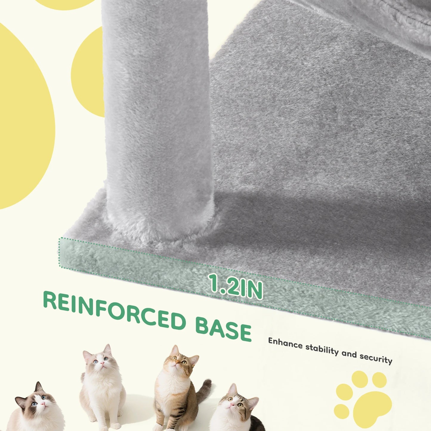 JHK Cat Tree Tall Multi Cat Climbing Tower With Natural Sisal