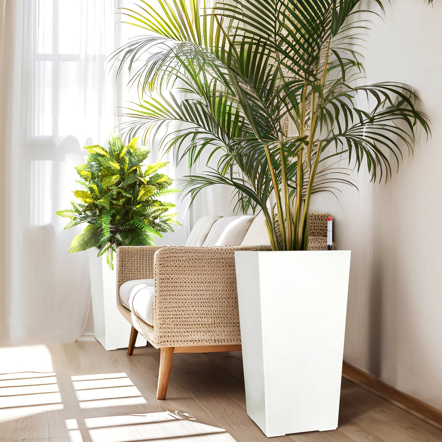 Outdoor Indoor Planter Pots With Drainage Holes Auto Watering